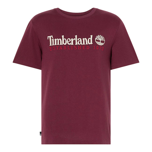 T-shirt Uomo con logo ricamato Established 1973 Bordeaux