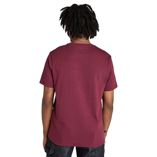 T-shirt Uomo con logo ricamato Established 1973 Bordeaux modello retro