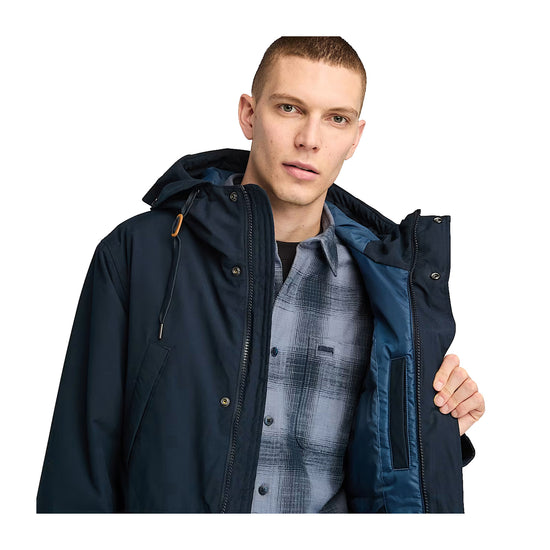 Parka Uomo Fishtail Resistente all'Acqua Blu dettaglio interno