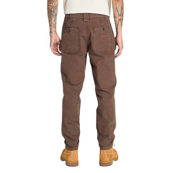 Pantaloni Uomo in Tela Effetto Lavato Goffstown Marrone modello retro