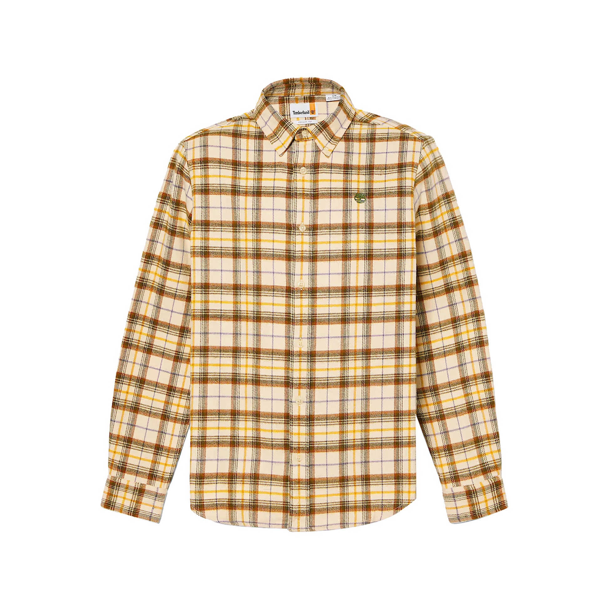 Camicia Uomo a quadri in flanella Beige