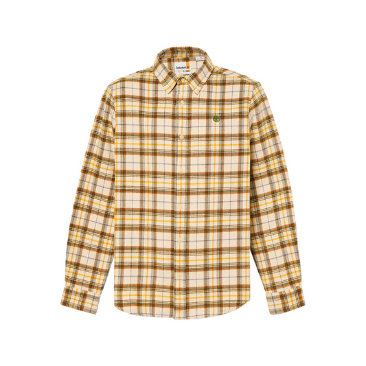 Camicia Uomo a quadri in flanella Beige