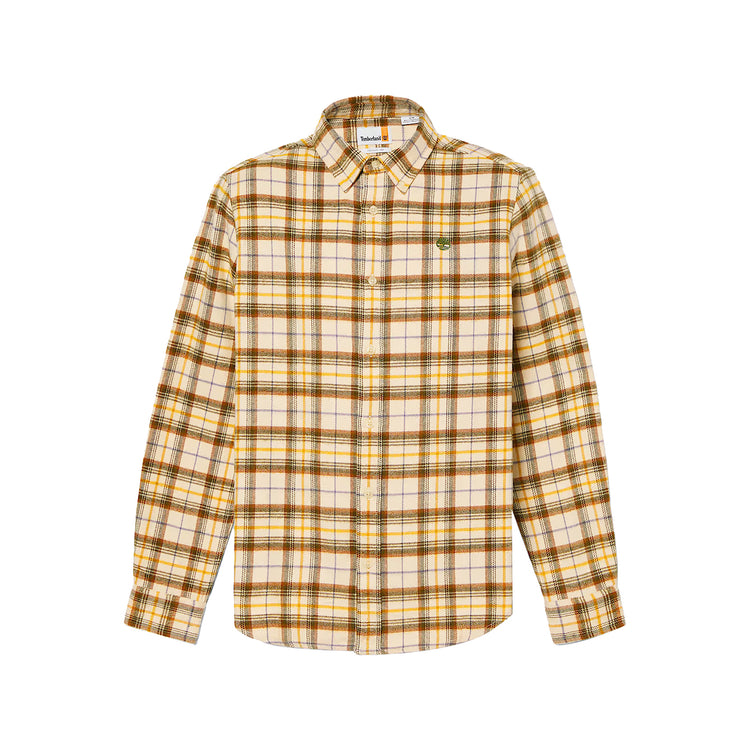 Camicia Uomo a quadri in flanella Beige