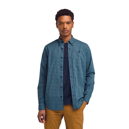 Camicia Uomo Gingham Blu modello frontale