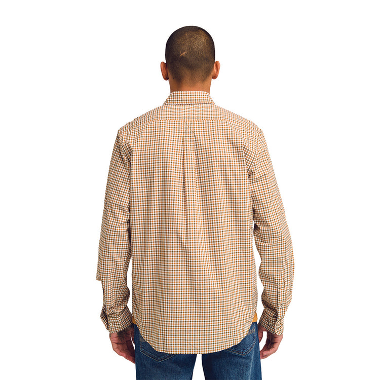 Camicia Uomo Gingham Beige modello retro