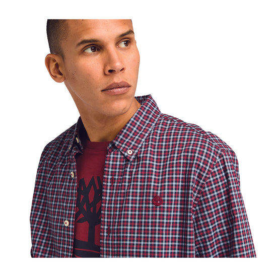 Camicia Uomo Gingham Rosso modello ravvicinato