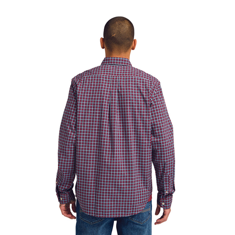 Camicia Uomo Gingham Rosso modello retro