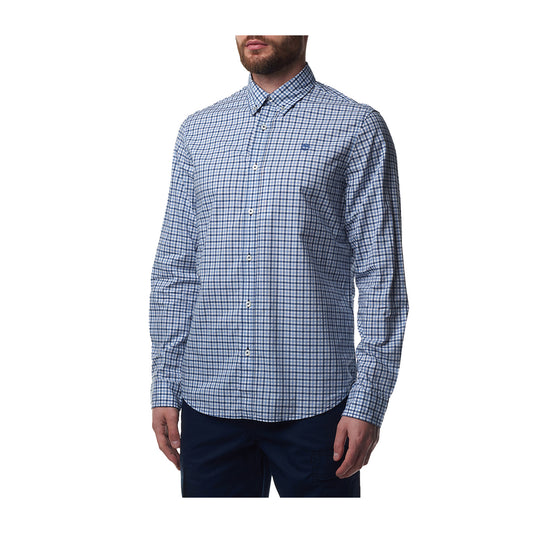 Camicia Uomo Gingham Azzurro modello frontale