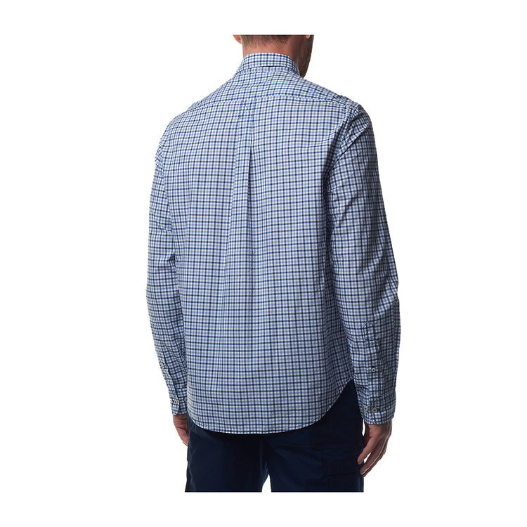 Camicia Uomo Gingham Azzurro modello retro