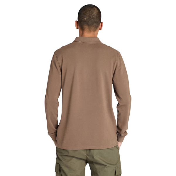 Polo Uomo Millers River a maniche lunghe Marrone modello retro