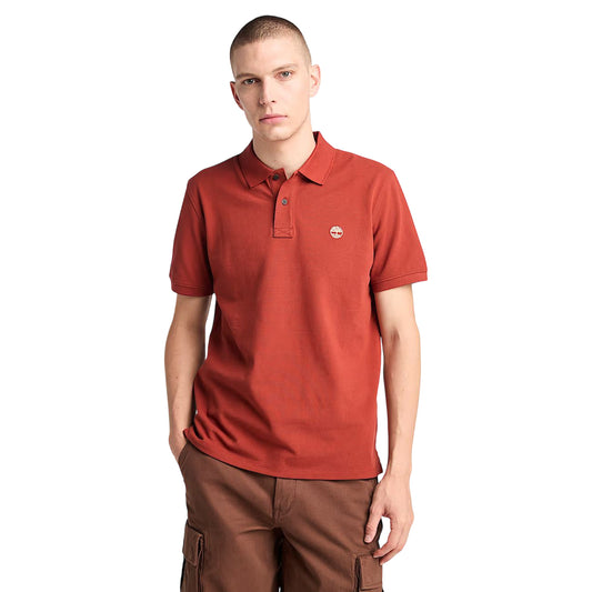 Polo in Piqué Uomo Millers River Rosso modello frontale