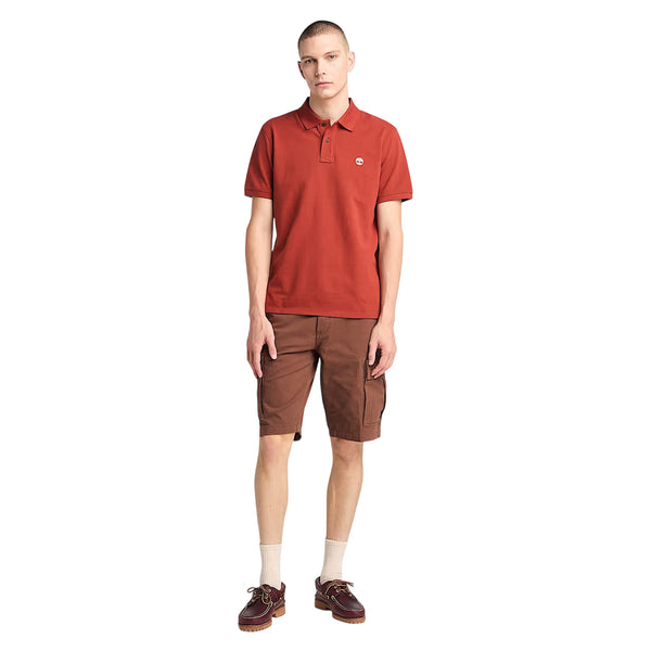 Polo in Piqué Uomo Millers River Rosso modello intero frontale