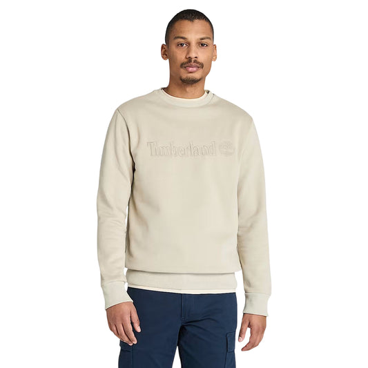 Felpa girocollo Uomo Hampton Beige modello frontale