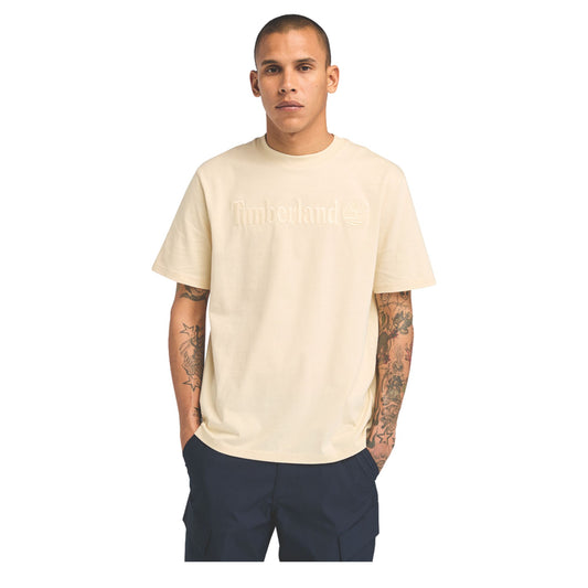 T-shirt Uomo a maniche corte Hampton Beige modello frontale