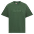 T-shirt in cotone con logo ricamato in verde scuro