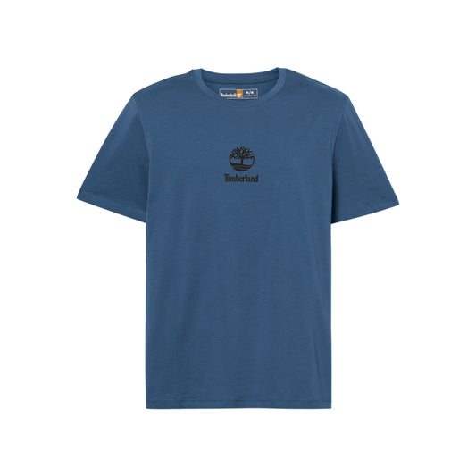 T-shirt Unisex Blu con piccolo logo stampato