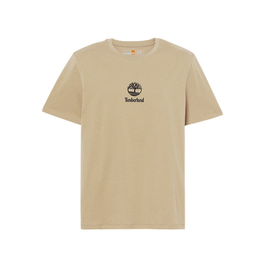 T-shirt Unisex Beige con piccolo logo stampato
