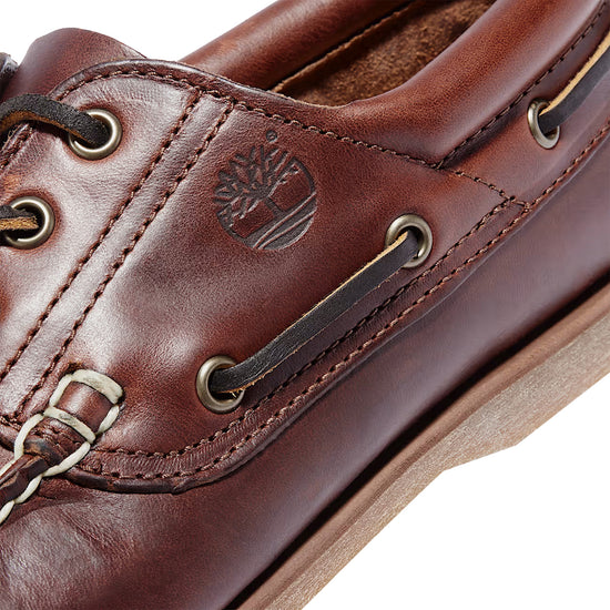Scarpa da Barca Uomo Classica Authentic Marrone dettaglio ravvicinato del logo sulla tomaia