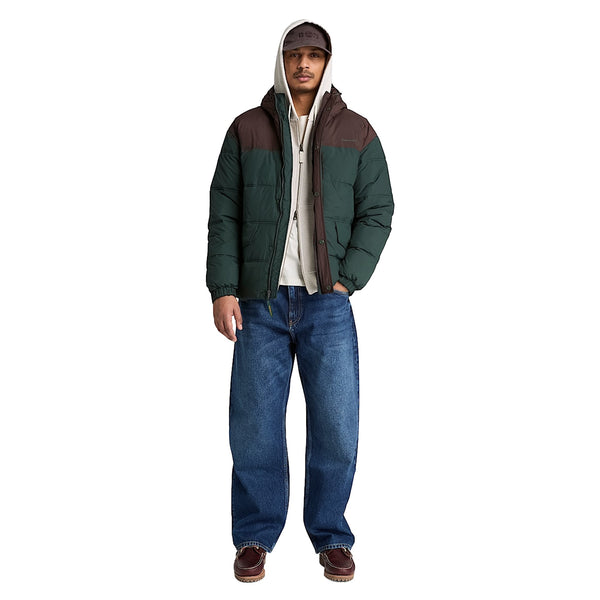 Piumino Uomo Idrorepellente verde/marrone modello intero frontale
