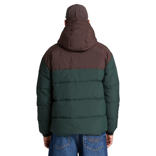 Piumino Uomo Idrorepellente verde/marrone modello retro