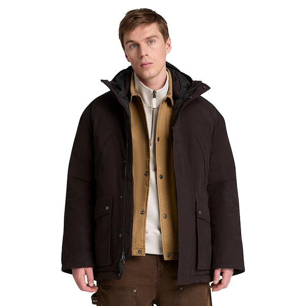 Parka impermeabile Uomo Marrone modello frontale