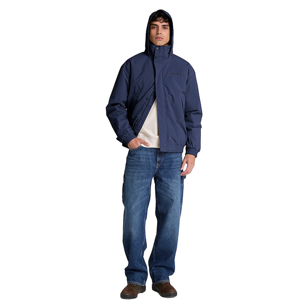 Bomber Uomo termico impermeabile Blu modello intero frontale