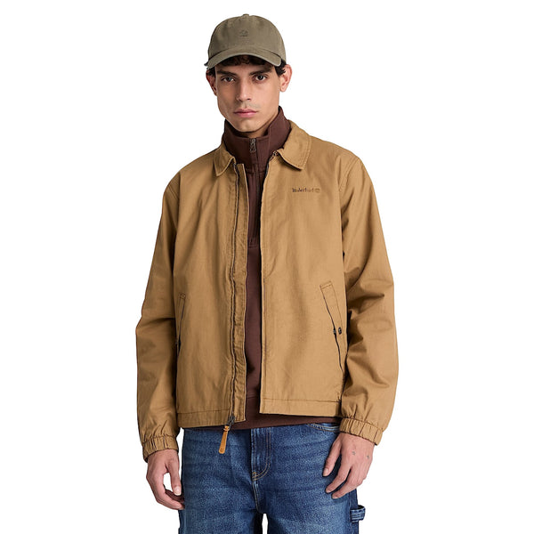 Bomber Uomo Stratham in cotone giallo scuro modello frontale
