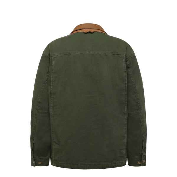 Giacca Uomo Verde con colletto a contrasto retro