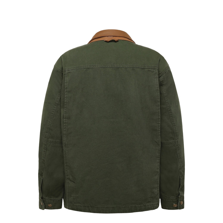 Giacca Uomo Verde con colletto a contrasto retro