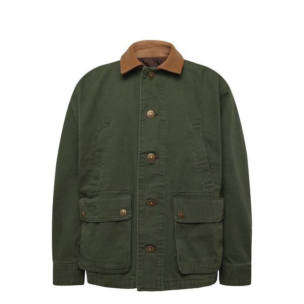 Giacca Uomo Verde con colletto a contrasto