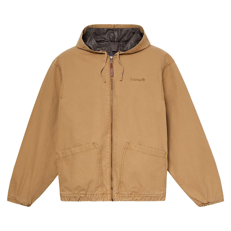 Bomber Uomo in tela giallo scuro con cappuccio