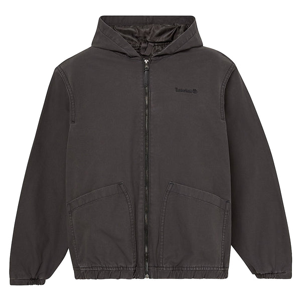 Bomber Uomo in tela nera con cappuccio