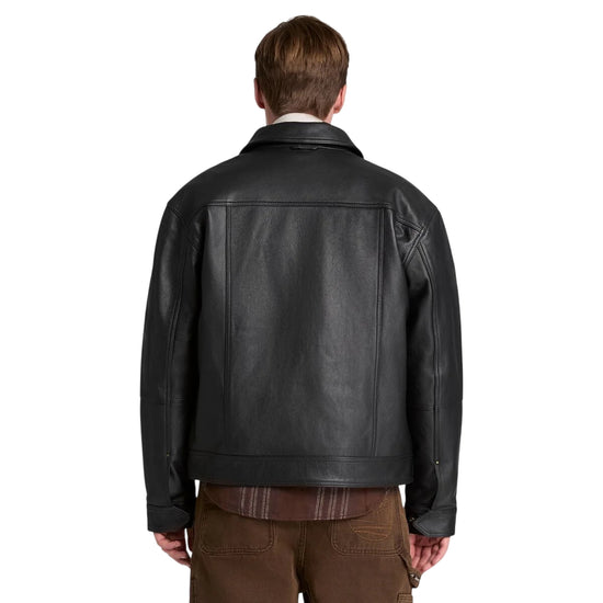 Bomber Uomo Stratham in pelle nera modello retro