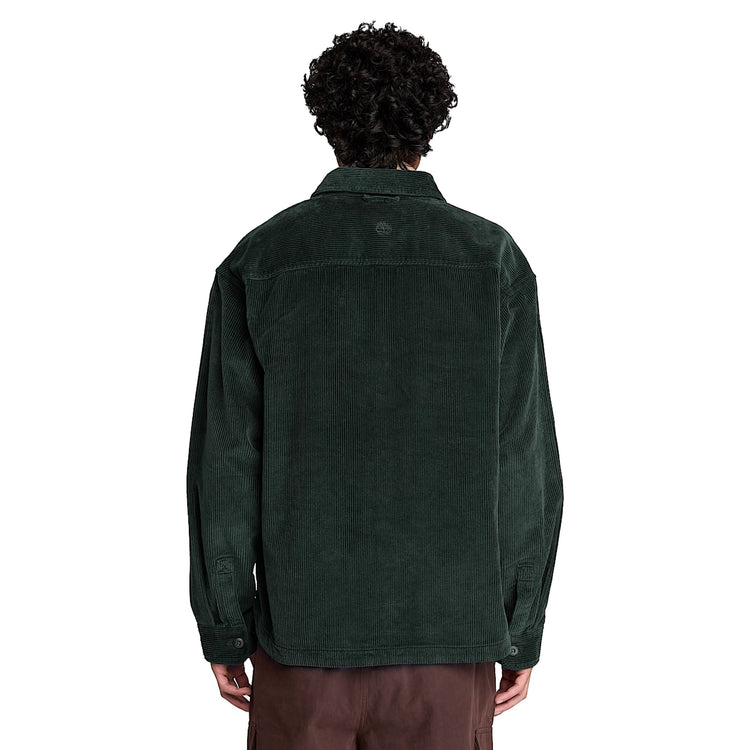 Overshirt Uomo in velluto a coste Verde scuro, modello retro