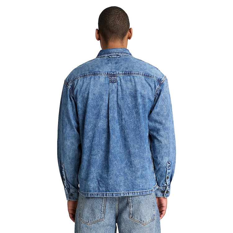 Camicia Uomo in denim con tasche modello retro