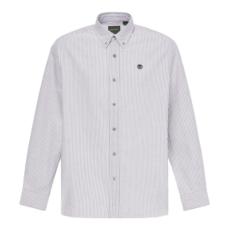 Camicia Uomo Oxford Lake Warner a righe bianco/nero