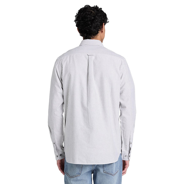 Camicia Uomo Oxford Lake Warner a righe bianco/nero modello retro