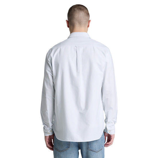Camicia Uomo Oxford Lake Warner a righe Blu modello retro