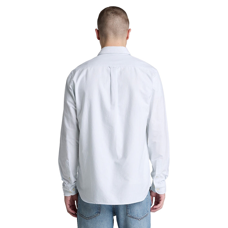 Camicia Uomo Oxford Lake Warner a righe Blu modello retro