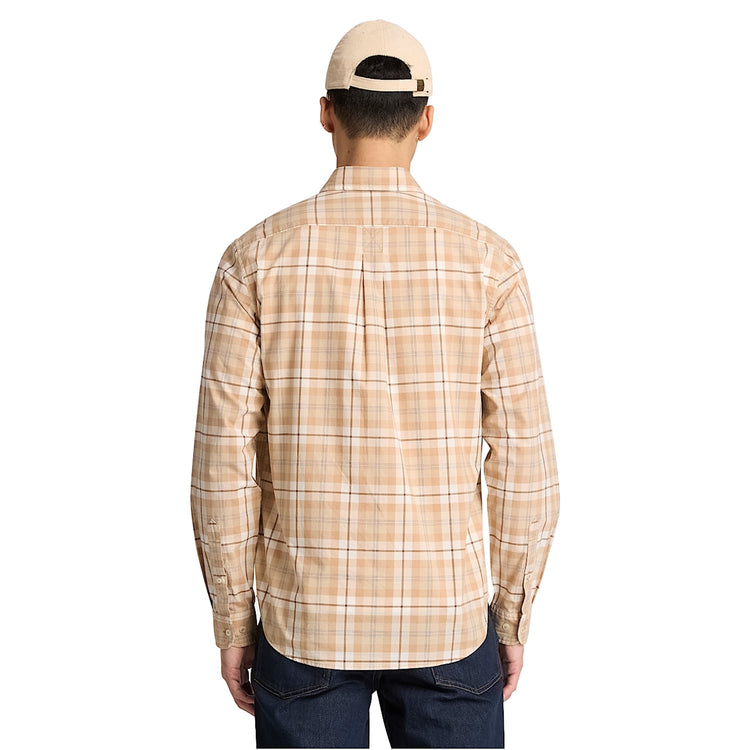 Camicia Uomo a quadri Beige modello retro
