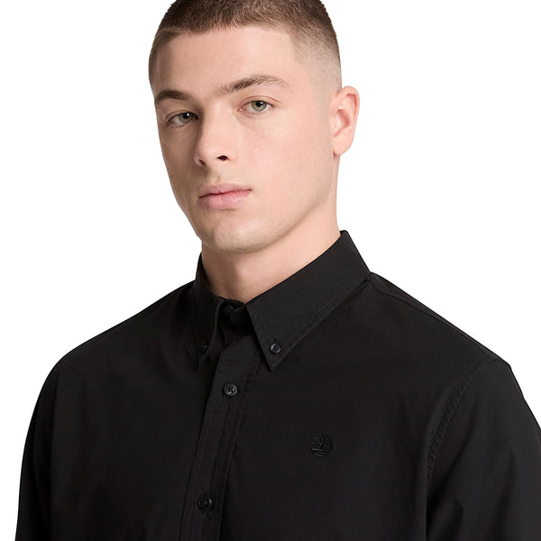Camicia Uomo in popeline Nero dettaglio