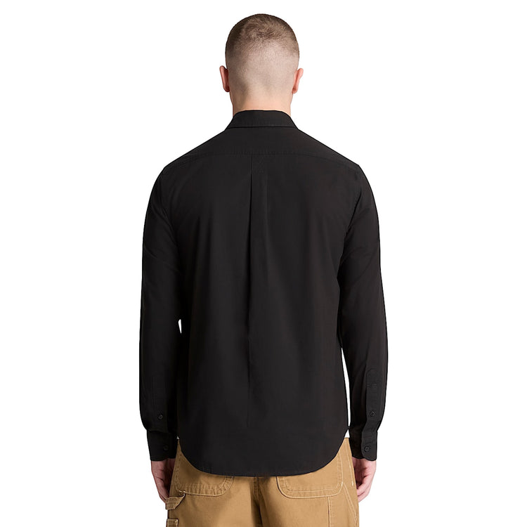 Camicia Uomo in popeline Nero modello retro