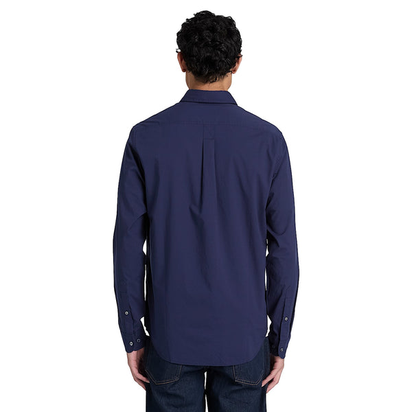 Camicia Uomo in popeline Blu scuro modello retro