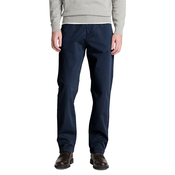Pantaloni Uomo Chino Claremont gamba dritta Blu scuro modello frontale