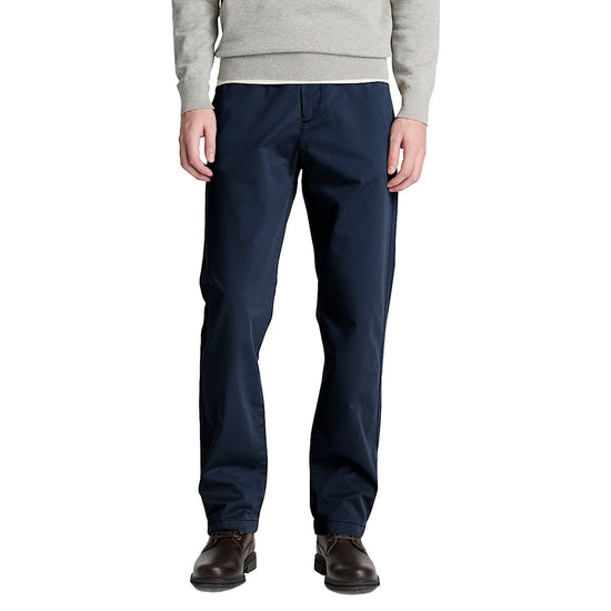 Pantaloni Uomo Chino Claremont gamba dritta Blu scuro modello frontale