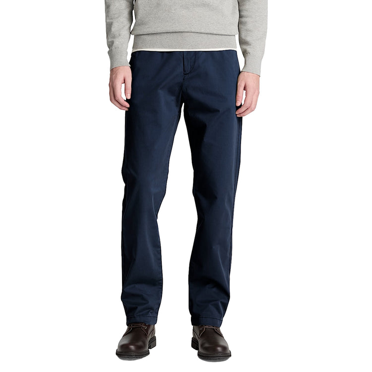 Pantaloni Uomo Chino Claremont gamba dritta Blu scuro modello frontale