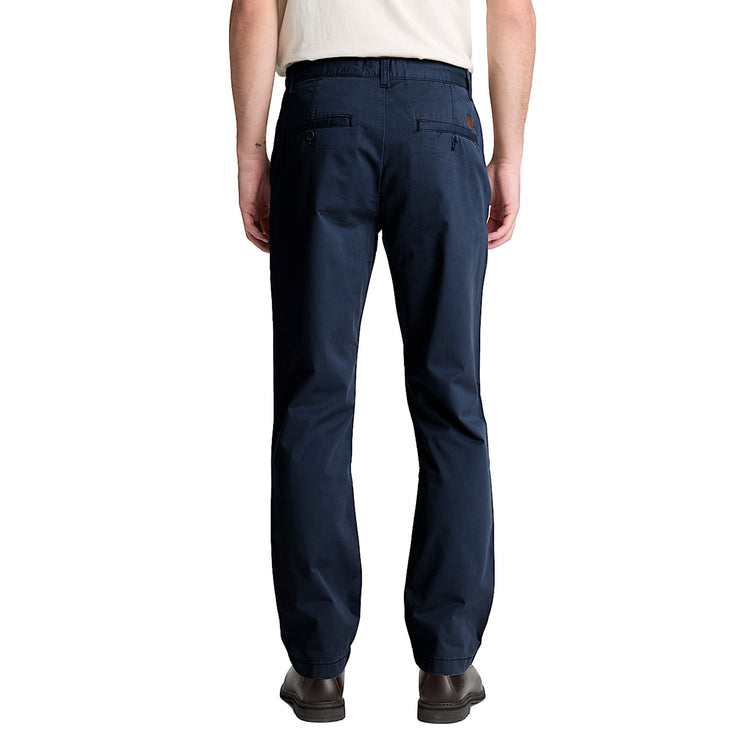 Pantaloni Uomo Chino Claremont gamba dritta Blu scuro modello retro