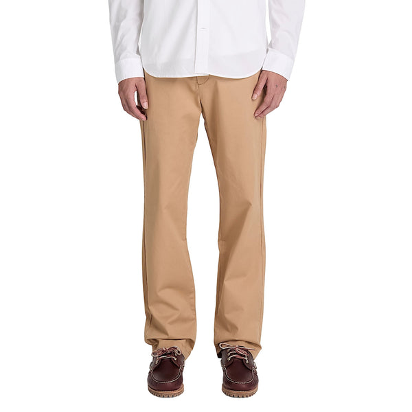 Pantaloni Uomo Chino Claremont gamba dritta Beige modello frontale