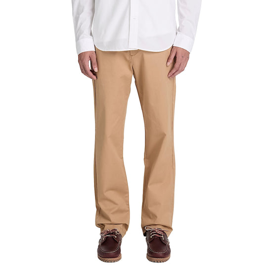 Pantaloni Uomo Chino Claremont gamba dritta Beige modello frontale