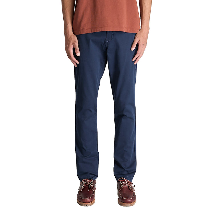 Pantaloni Uomo Chino Slim Claremont Blu scuro modello frontale